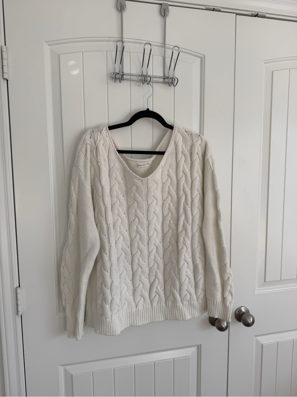Aeropostle Classic Cable Knit Sweater - Cream